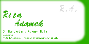 rita adamek business card